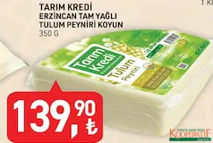 TARIM KREDİ ERZİNCAN TAM YAĞLI TULUM PEYNİRİ KOYUN 350 G TARIM KREDİ ERZİNCAN TAM YAĞLI TULUM PEYNİRİ KOYUN 350 G